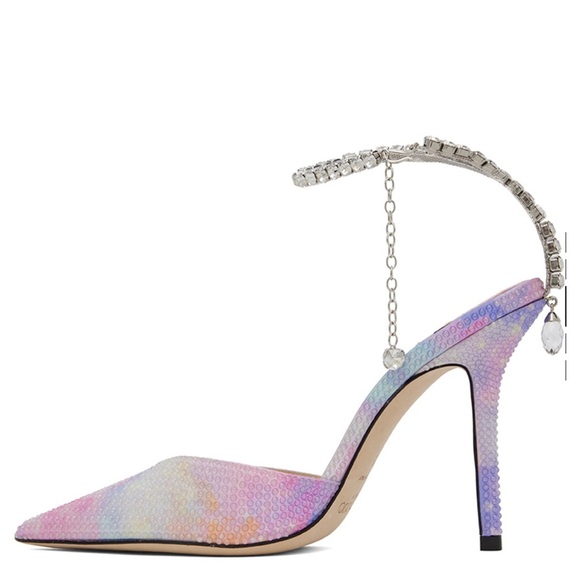 BNIB Jimmy Choo Saida Bay 100 Embellished Ankle Strap Pumps Size 41.5 - Picture 12 of 15